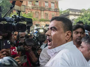 Kolkata: BJP leader Suvendu Adhikari after police prevented him from entering Ra...