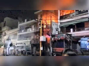 **EDS: GRAB VIA PTI VIDEO** New Delhi: Fire breaks out at a children's hospital ...