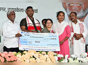 Seraikela Kharsawan, Jun 16 (ANI): Jharkhand Chief Minister Champai Soren hands ...