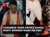 Maharashtra Congress chief Nana Patole makes party worker wash his feet; BJP demands apology