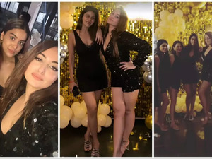 Sonakshi Sinha steals the show with a classic little black dress at her bachelorette party, before wedding with Zaheer Iqbal