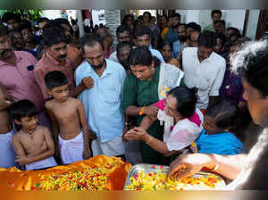 Funeral of a Kuwait fire victim, in Pathanamthitta