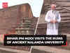 PM Narendra Modi visits the ruins of ancient Nalanda University in Bihar