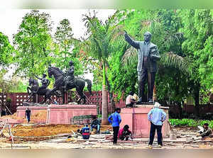 Gandhi, Ambedkar, Shivaji statues shifted within Parliament premises