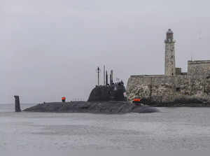 Russia's Kazan nuclear-powered submarine arrives at the port of Havana, Cuba. A ...