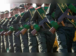 FILE PHOTO: Members of Iran's Revolutionary Guards participate in a military parade in Tehran