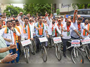 Bengaluru: BJP Karnataka President B. Y. Vijayendra along with other party worke...