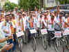 Karnataka BJP protests fuel price hike with cycle jatha, party workers detained