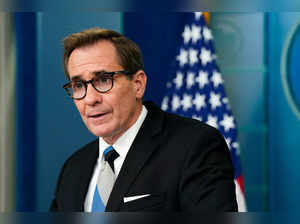 White House National Security Communications Advisor John Kirby speaks during a press briefing in Washington