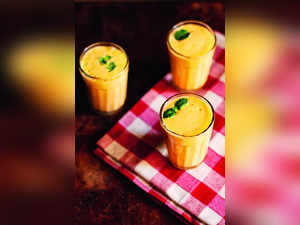 Sipping Chilled Mango Lassi