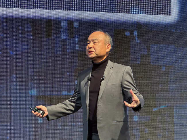 SoftBank CEO Masayoshi Son speaks at the SoftBank World 2023 corporate conference, in Tokyo