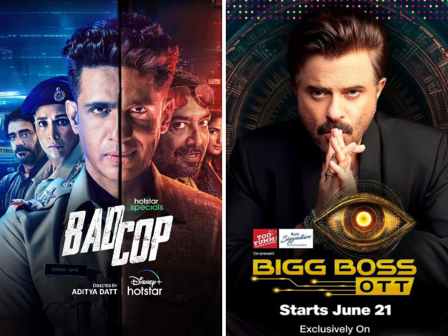'Bad Cop' and 'Bigg Boss OTT Season 3' poster