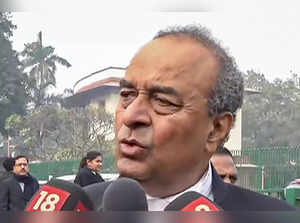 **EDS: GRAB VIA PTI VIDEO** New Delhi: Advocate Mukul Rohatgi talks to the media...