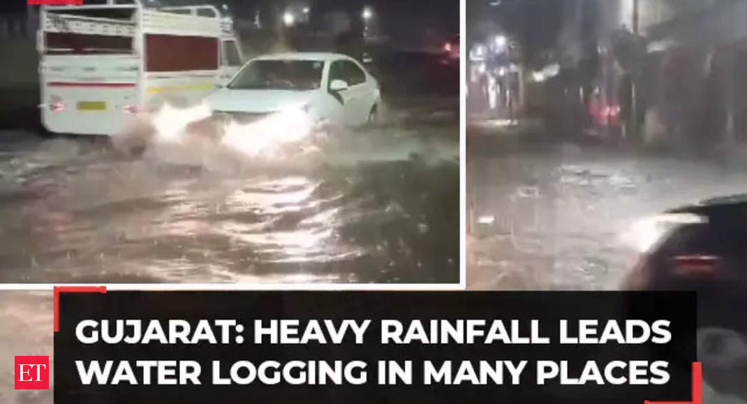 Gujarat floods: Heavy rainfall in Dwarka leads to water logging; IMD predicted thunderstorm - The Economic Times Video | ET Now