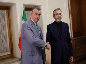 Iran's acting foreign minister Ali Bagheri Kani meets with the leader of the Liberal Democratic Party of Russia (LDPR) Leonid Slutsky in Tehran, Iran June 15, 2024