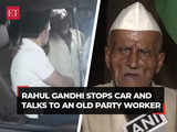 Rahul Gandhi’s humble gesture; stops the car and listens to an old party worker