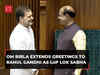 Lok Sabha Speaker Om Birla formally recognises Rahul Gandhi as LoP, extends greetings