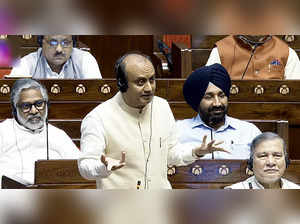 New Delhi, June 28 (ANI): BJP MP Sudhanshu Trivedi speaks in the Rajya Sabha dur...