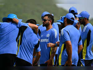 India's Virat Kohli practices prior the ICC men's Twenty20 World Cup 2024 Super Eight cricket match between Australia and India at Daren Sammy National Cricket Stadium in Gros Islet, Saint Lucia on June 24, 2024.