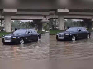 Watch: Flooded roads halt Rolls-Royce Ghost in Delhi as hatchbacks move past, video viral