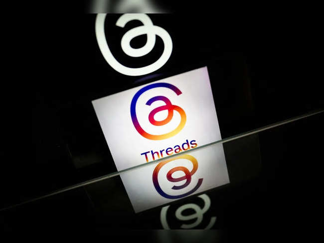 This photograph taken on March 7, 2024 in Nantes, shows the logo of US social media platform Threads, of US company Meta.