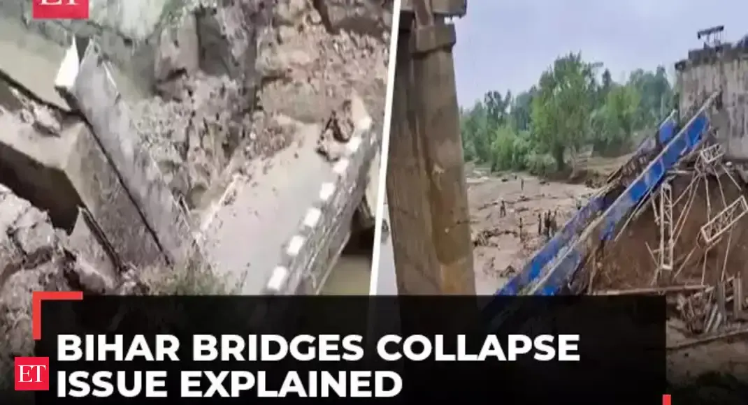 Bihar's bridges falling, 10th collapse in 16 days: Issue explained as govt, opposition trade charges - The Economic Times Video | ET Now