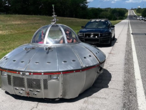 Is that a UFO? Oklahoma Patrol Officer stops bizarre vehicle:Image
