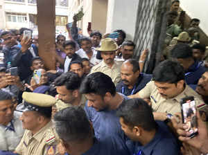 Bengaluru: Actor Darshan being taken to a Bengaluru court in connection with the...