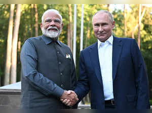 Russia's President Putin and India's Prime Minister Modi meet near Moscow