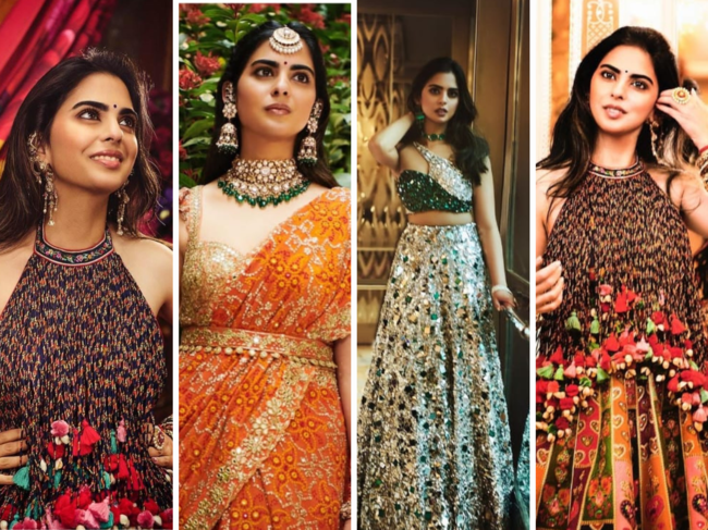 Isha Ambani Wows in Custom Heart-Embroidered Lehenga