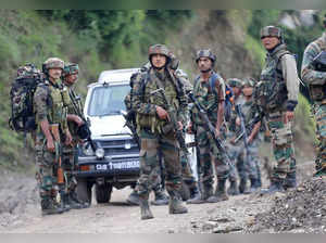**EDS: RPT, CORRECTS MONTH** Kathua: Indian Army personnel during a counter-terr...