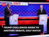 Trump challenges Biden to debate without moderators and a golf match, teases VP Kamala Harris