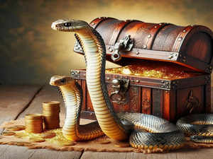 snake guarding gold