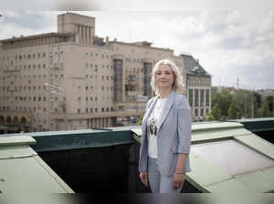 Russian politician and former journalist Yekaterina Duntsova, 41, who tried to run for Russian president in the past March election before her bid was rejected, poses during an interview with AFP in Moscow on June 11, 2024.