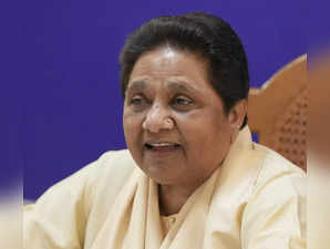 Lucknow: BSP chief Mayawati addresses a press conference at her residence, in Lu...