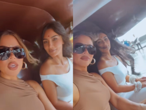 Watch: Kim, Khloe Kardashian enjoy auto ride ahead of Anant-Radhika wedding