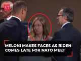 Meloni makes faces as Biden comes late for NATO meeting; Italian PM's hilarious reaction goes viral