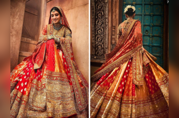 Radhika Merchant dazzles in Manish Malhotra's real gold embroidered vidai lehenga