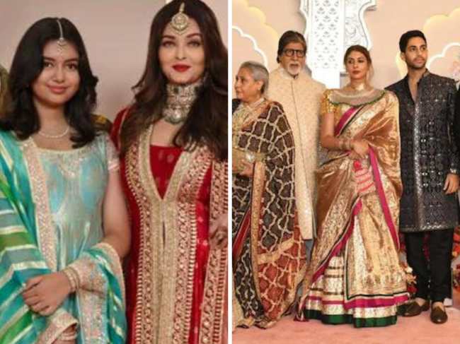 Aishwarya Rai and daughter Aaradhya pose separately from Bachchan clan ...