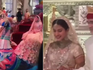 Radhika Merchant gets emotional during fairytale bridal entry as Shreya Ghoshal sings live. Watch video