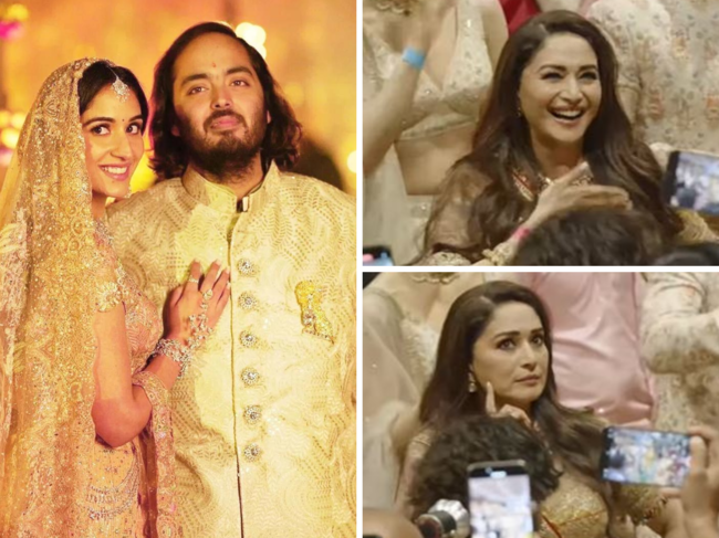 Anant Ambani, Radhika Merchant and Madhuri Dixit