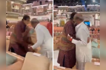 Anant Ambani Wedding: Amitabh Bachchan stops Rajinikanth from touching his feet, opts for warm hug instead. Video