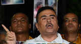 West Bengal: LoP Suvendu Adhikari stages dharna outside Raj Bhawan against post-poll violence