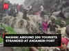 Maharashtra: Around 200 tourists stranded at Anjaneri Fort in Nashik amid heavy rain, watch!