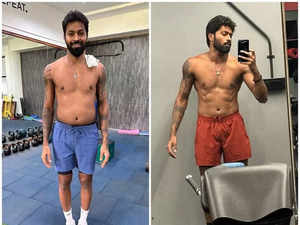Hardik Pandya shows off his body transformation, wows fans with pics of chiselled abs:Image