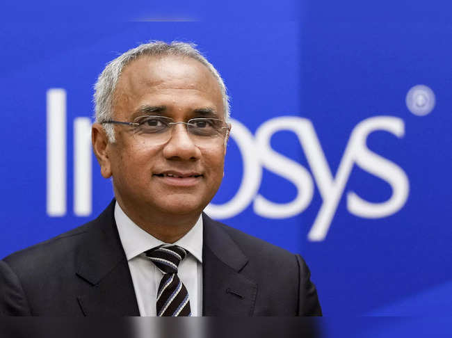 Bengaluru: Infosys CEO and MD Salil Parekh during the announcement of Quarter 1 ...