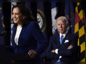 Democratic vice presidential running mate, US Senator Kamala Harris, speaks as Democratic presidential nominee and former US Vice President Joe Biden during the first press conference with Joe Biden in Wilmington, Delaware, on August 12, 2020.
