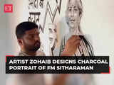 Artist Zohaib Khan designs charcoal portrait of FM Sitharaman to mark the presentation of Union Budget 2024 1 80:Image