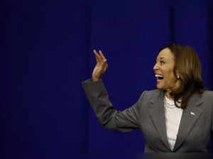 S. Vice President Kamala Harris waves as she arrives on stage to deliver remarks on reproductive rights at Ritchie Coliseum on the campus of the University of Maryland on June 24, 2024 in College Park, Maryland.