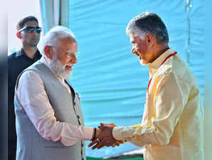 Prime Minister Narendra Modi with TDP chief N Chandrababu Naidu during ...